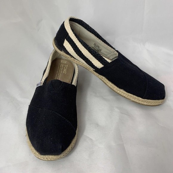 Toms Shoes - TOMS Women's Alpargata Espadrilles Size 7.5M Striped Slip On Shoes